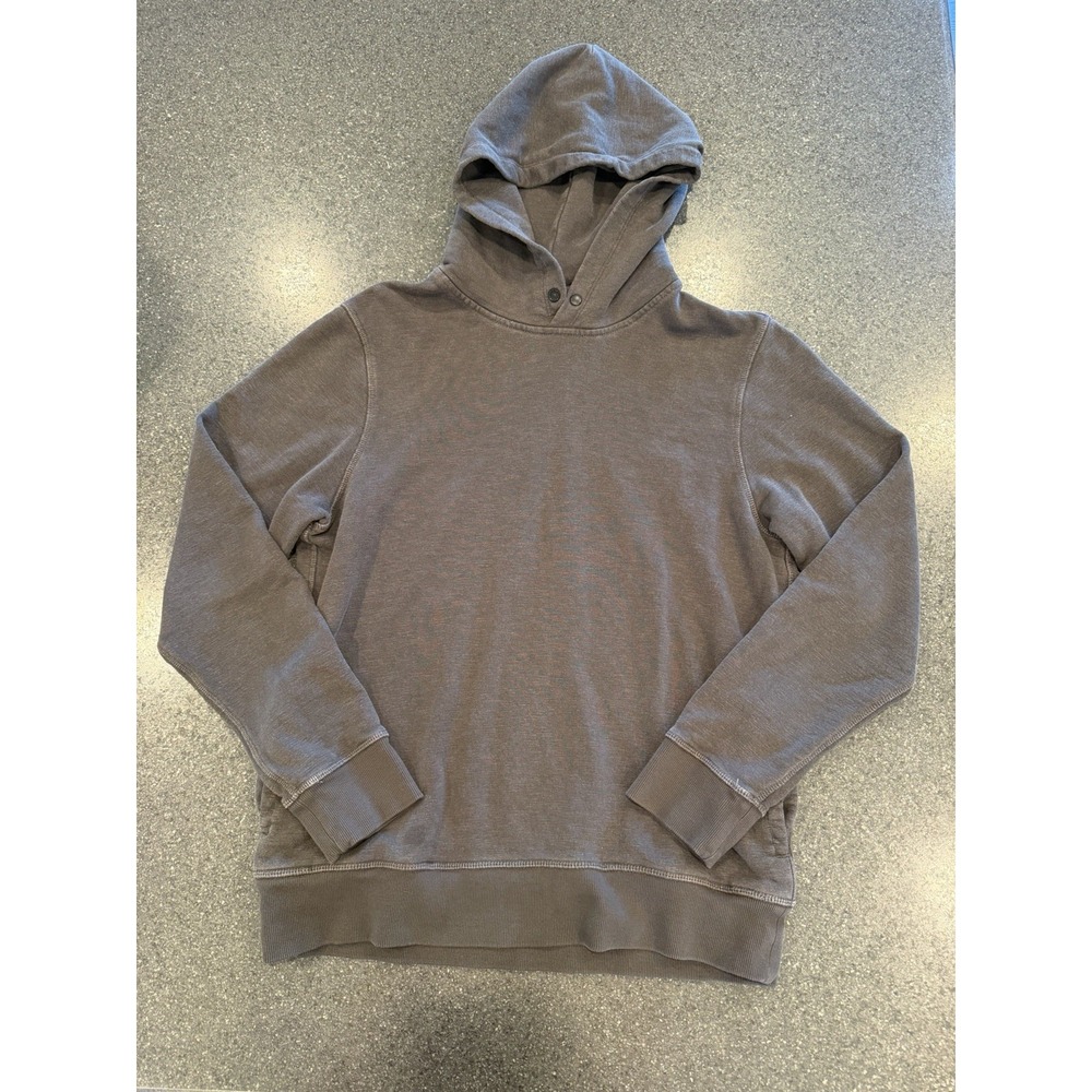 Outerknown Sur Snap Pullover Hoodie Mens Sz M Gray Hemp Organic Cotton Surf Eco